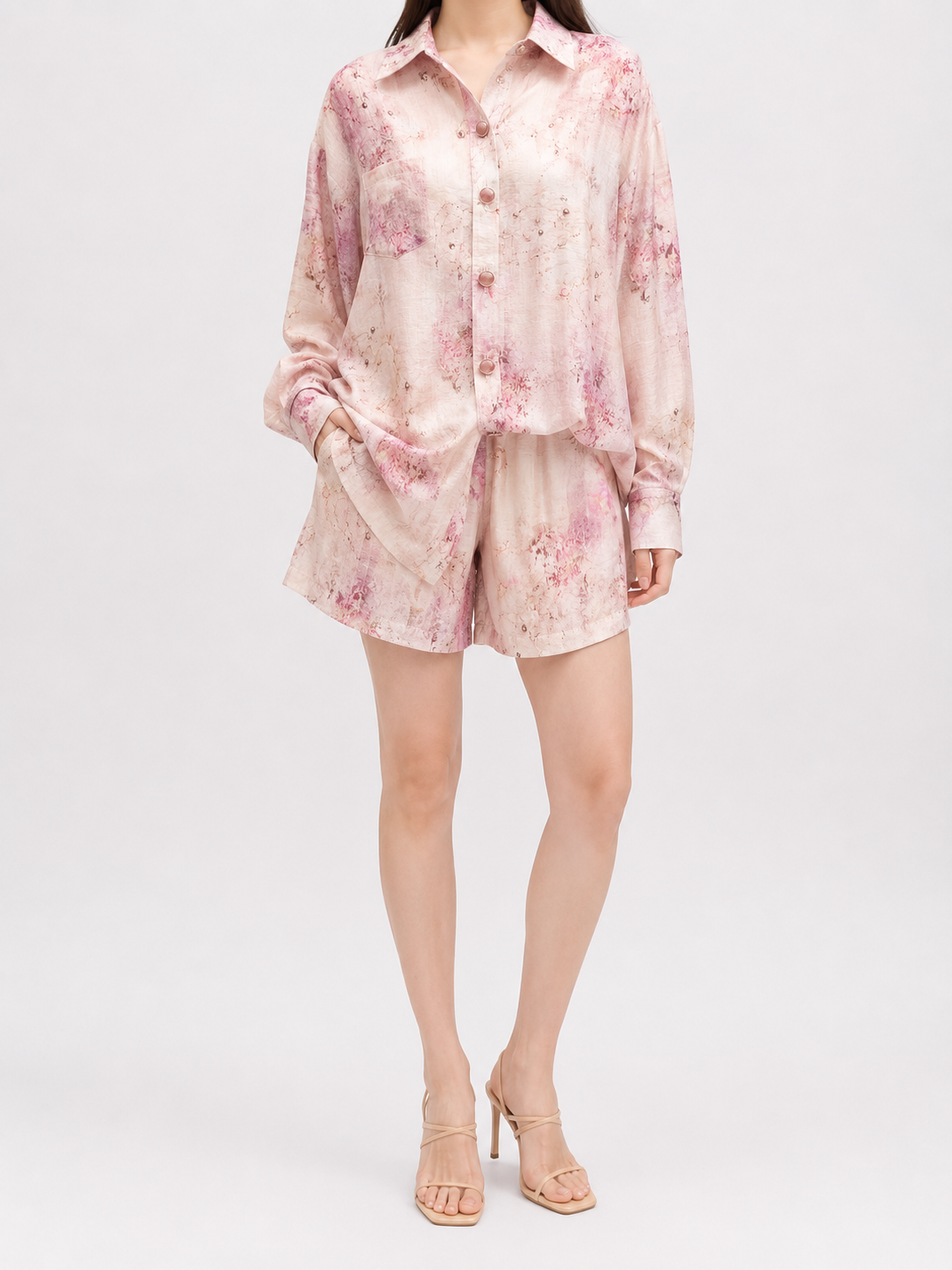 GZ July Stream #14: (PO) 716 Petal Whisper Co-Ord Set (MSize: Top B70cm L68cm, Shorts UW 32-42cm H55cm L38cm; LSize: Top B72cm L70cm, Shorts UW34-46cm H56cm L37cm)