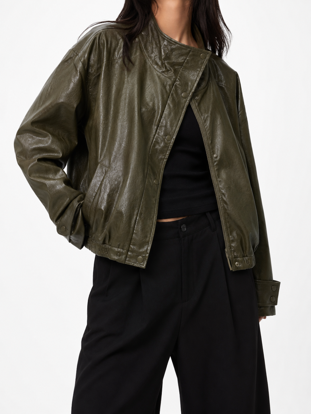 GZ July Stream #18: (PO) 6218-A Chic Leather Jacket (MSize B:55cm L58cm/ LSize B:57cm L58cm)