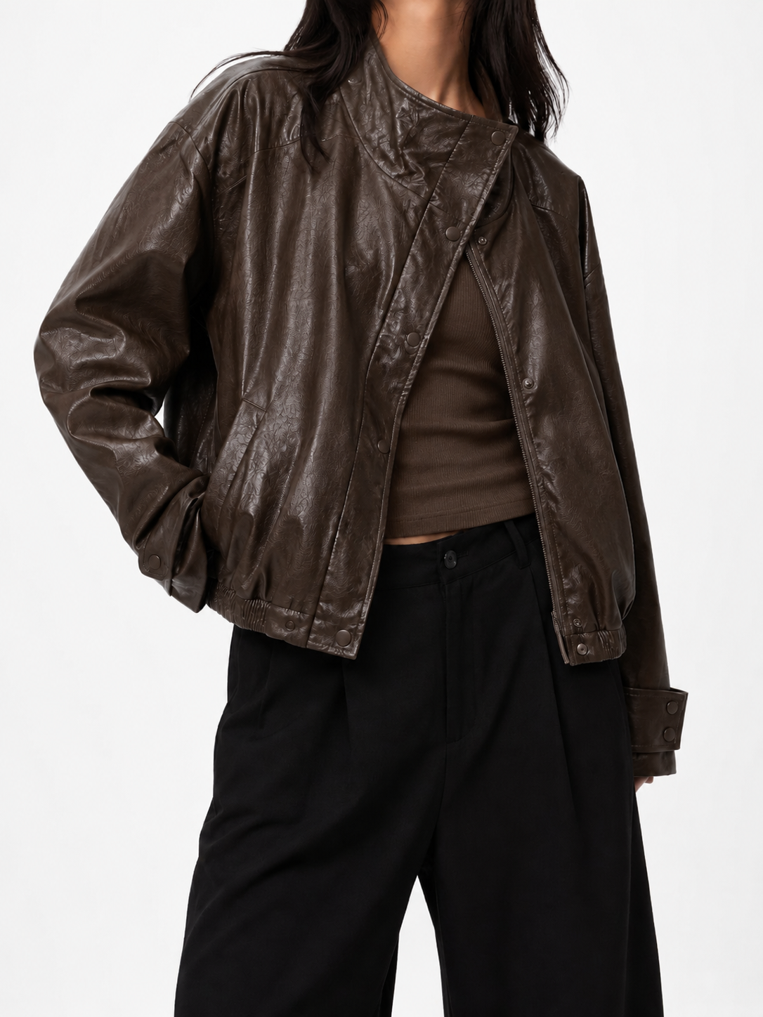 GZ July Stream #18: (PO) 6218-A Chic Leather Jacket (MSize B:55cm L58cm/ LSize B:57cm L58cm)