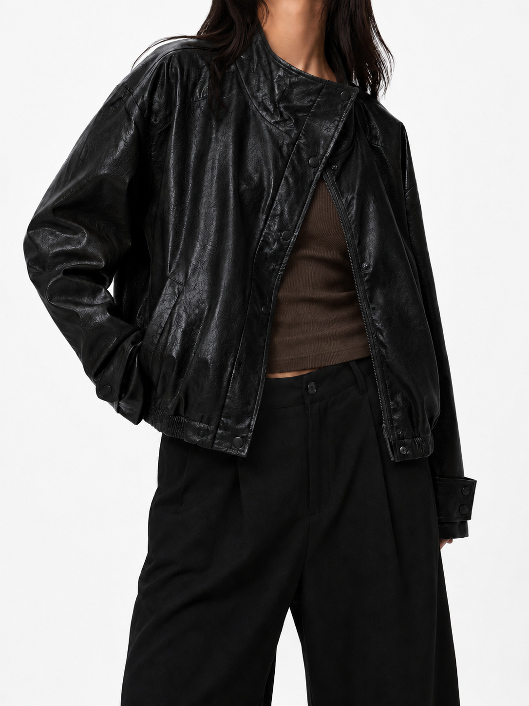 GZ July Stream #18: (PO) 6218-A Chic Leather Jacket (MSize B:55cm L58cm/ LSize B:57cm L58cm)