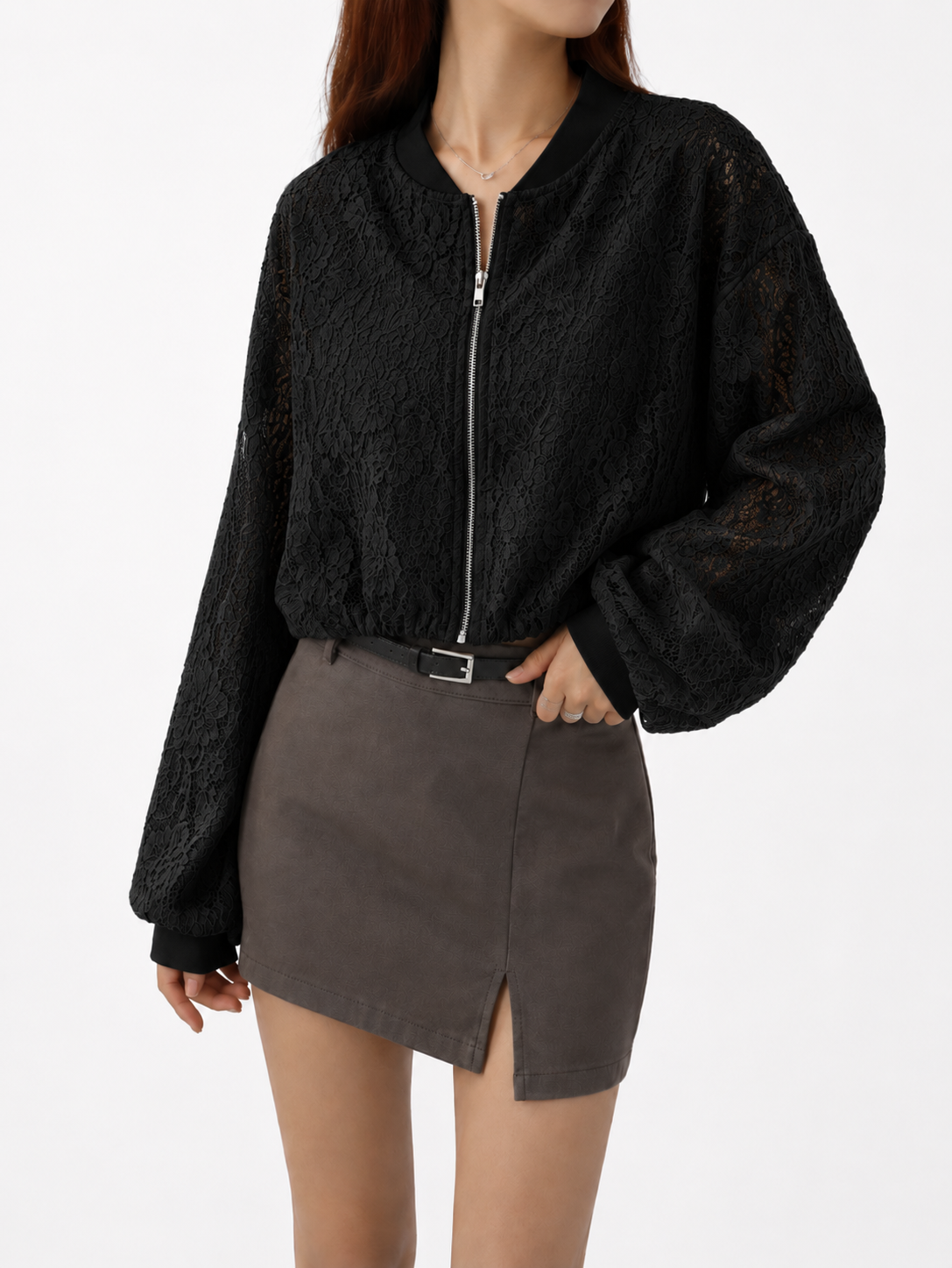 GZ July Stream #18: (PO) 5206 Lace Zip-Up Cropped Jacket (Msize B:55cm L:47cm Lsize B:57cm L:47cm)