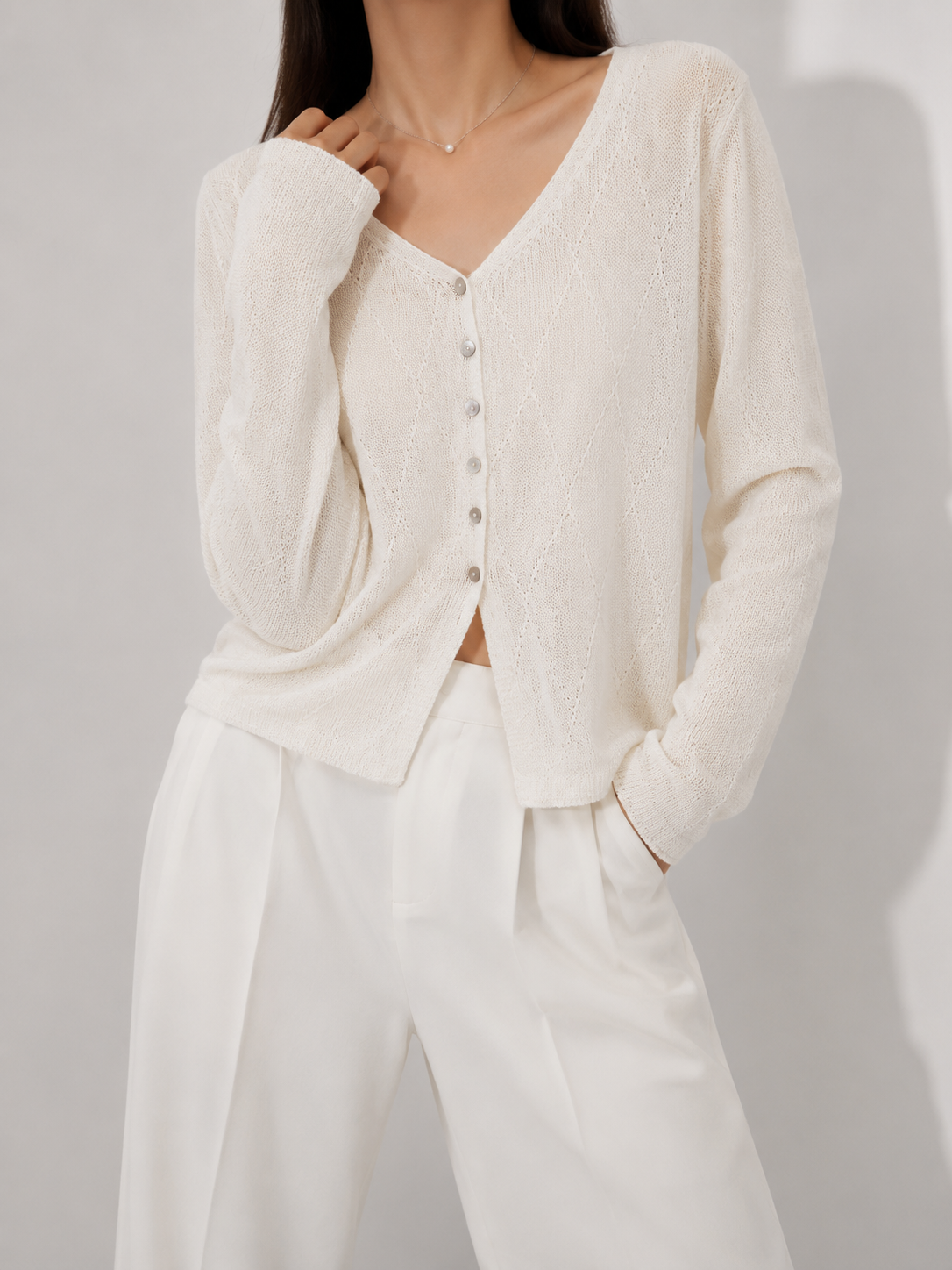 8584 Corey Crochet Knit Cardigan (B 54-60cm; L 50cm)