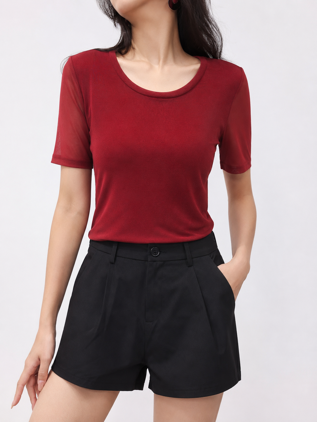 562 Madelyn Crew Neck Mesh Top (B 39-49cm; L 54cm)