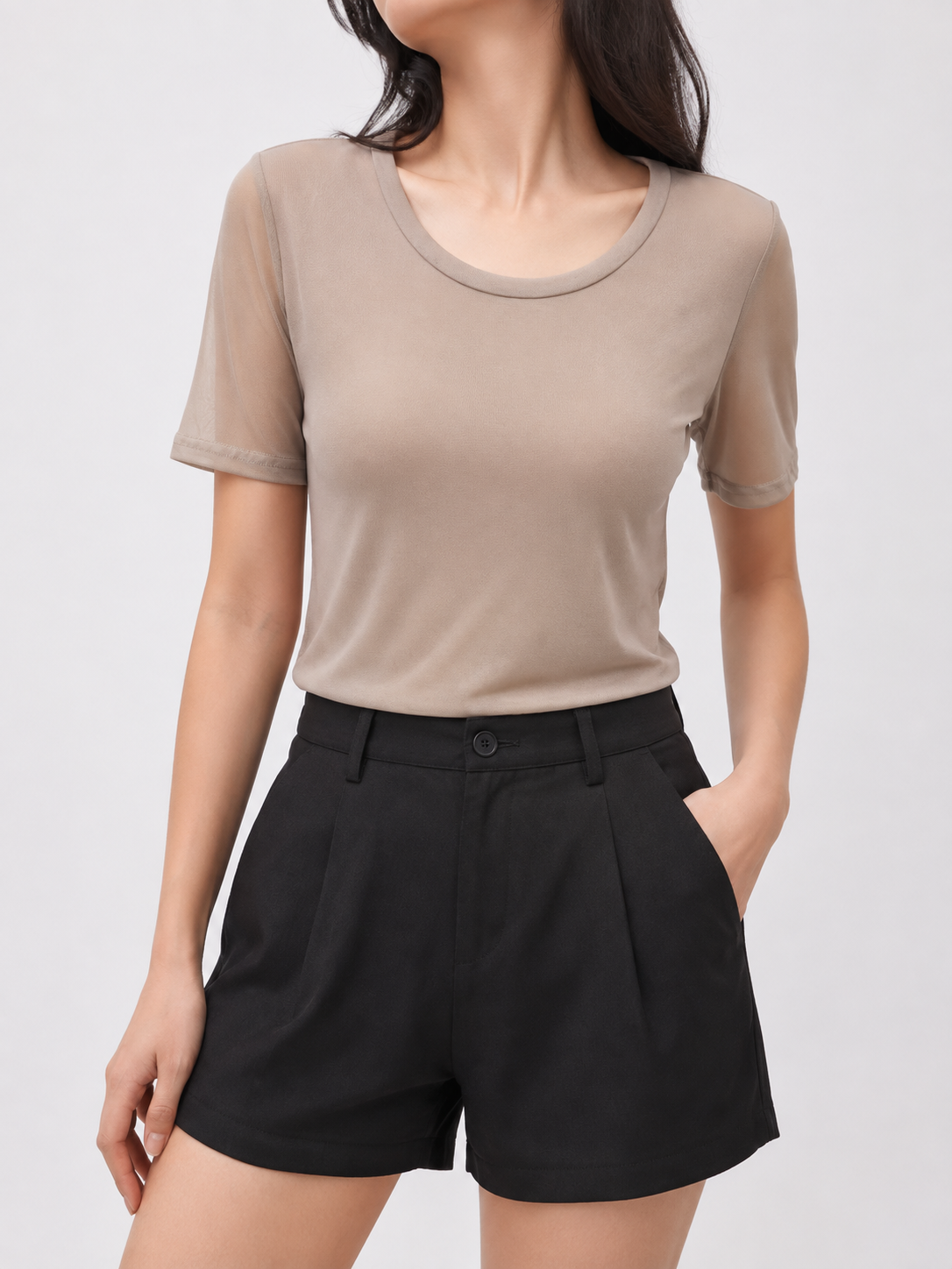 562 Madelyn Crew Neck Mesh Top (B 39-49cm; L 54cm)