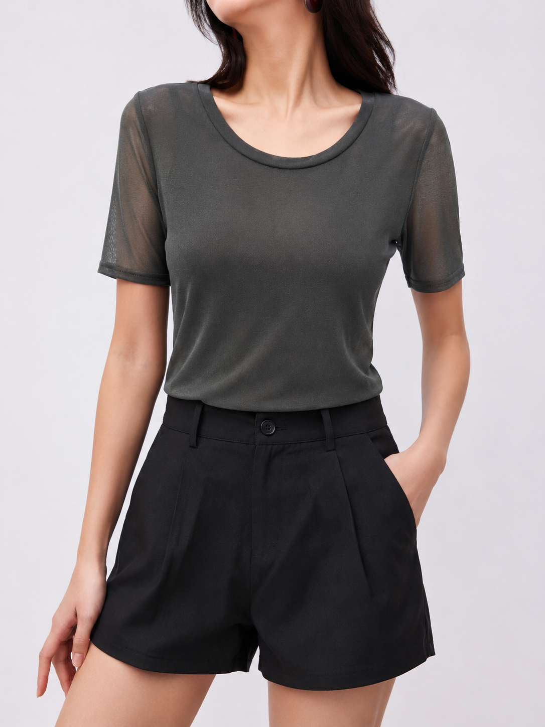 562 Madelyn Crew Neck Mesh Top (B 39-49cm; L 54cm)