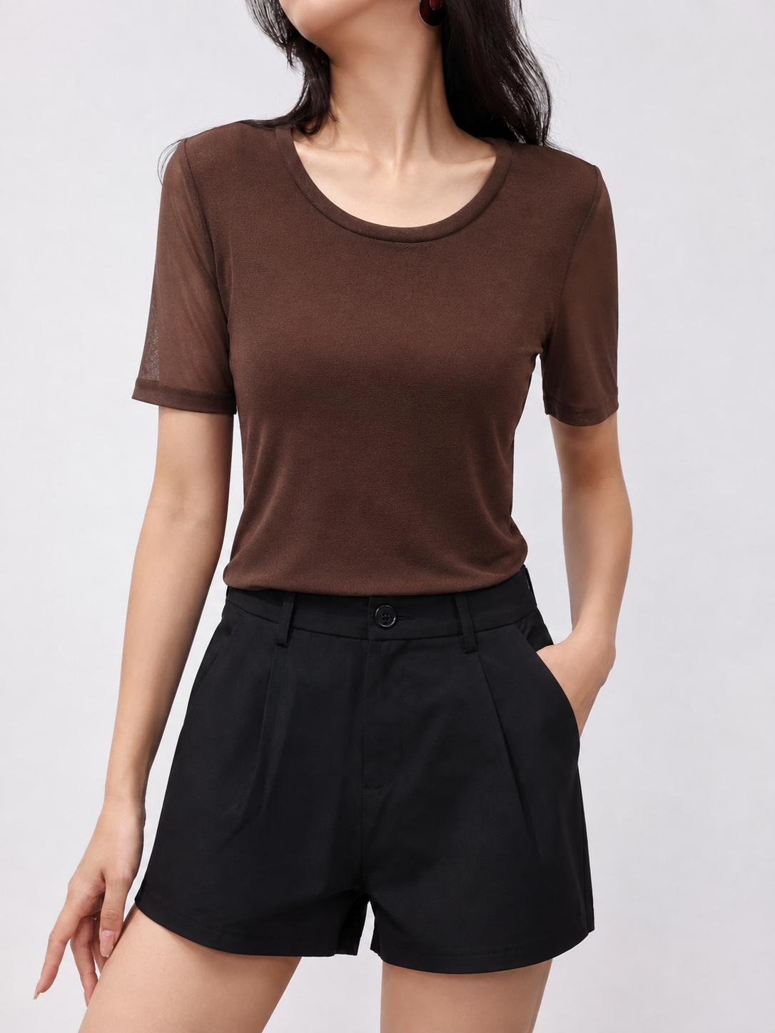 562 Madelyn Crew Neck Mesh Top (B 39-49cm; L 54cm)