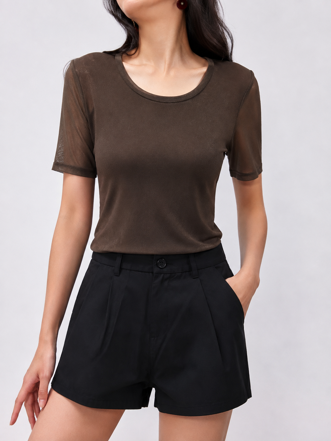 562 Madelyn Crew Neck Mesh Top (B 39-49cm; L 54cm)