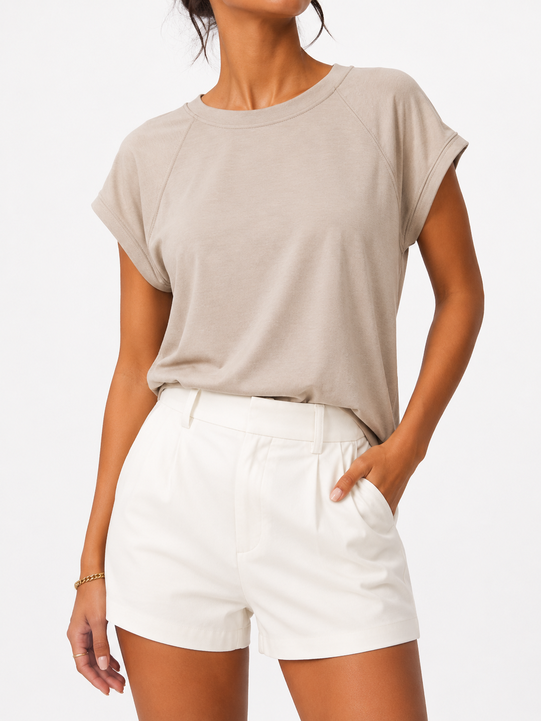 6131 Clarisse Cloud Soft Cap Sleeve Cotton Top (B 50-60cm; L 58cm)