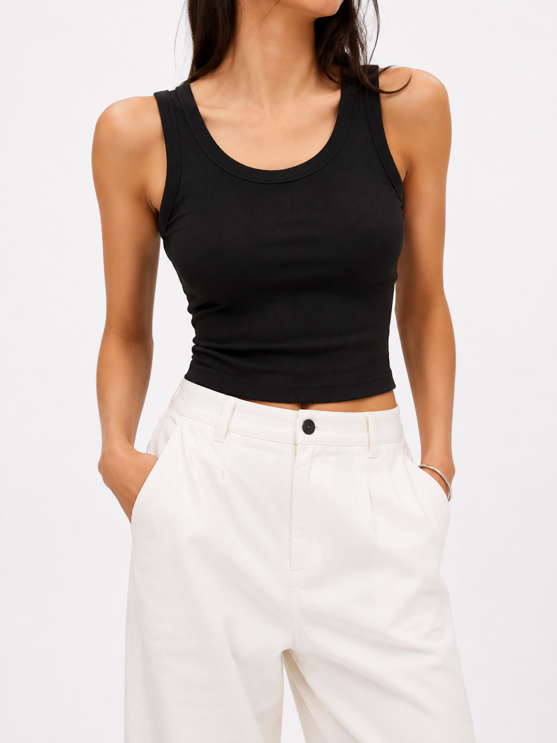 66609 Renilda Ribbed Cotton Padded Tank Top