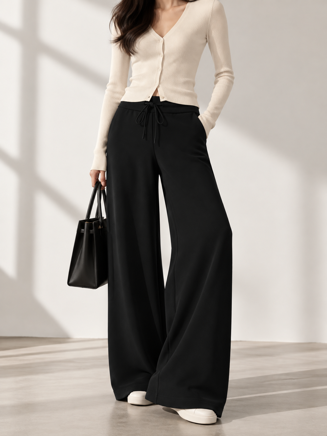 806 Elodie Elastic Waist Drawstring Sweat Pants (L Size: UW 33-40cm; H 45-55cm; L 100cm, XL Size: UW 35-42cm; H 47-57cm; L 100cm)