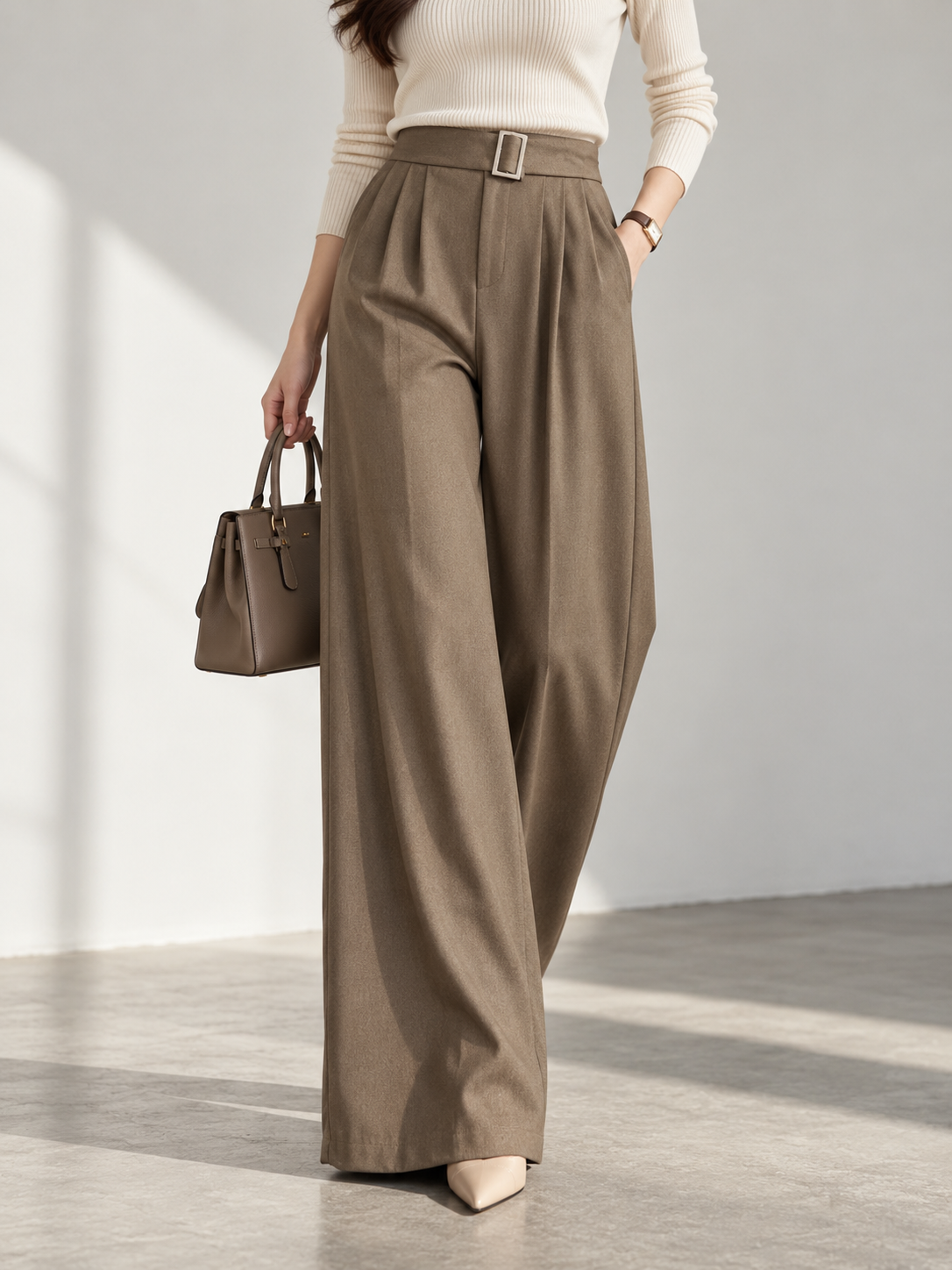 6011 Tommy Half Elastic Waist Tailored Pants (M Size: UW 33-40cm; H 48-52cm; L 100cm, L Size: UW 35-42cm; H 52-56cm; L 102cm, XL Size: UW 37-44cm; H 56-60cm; L 102cm)