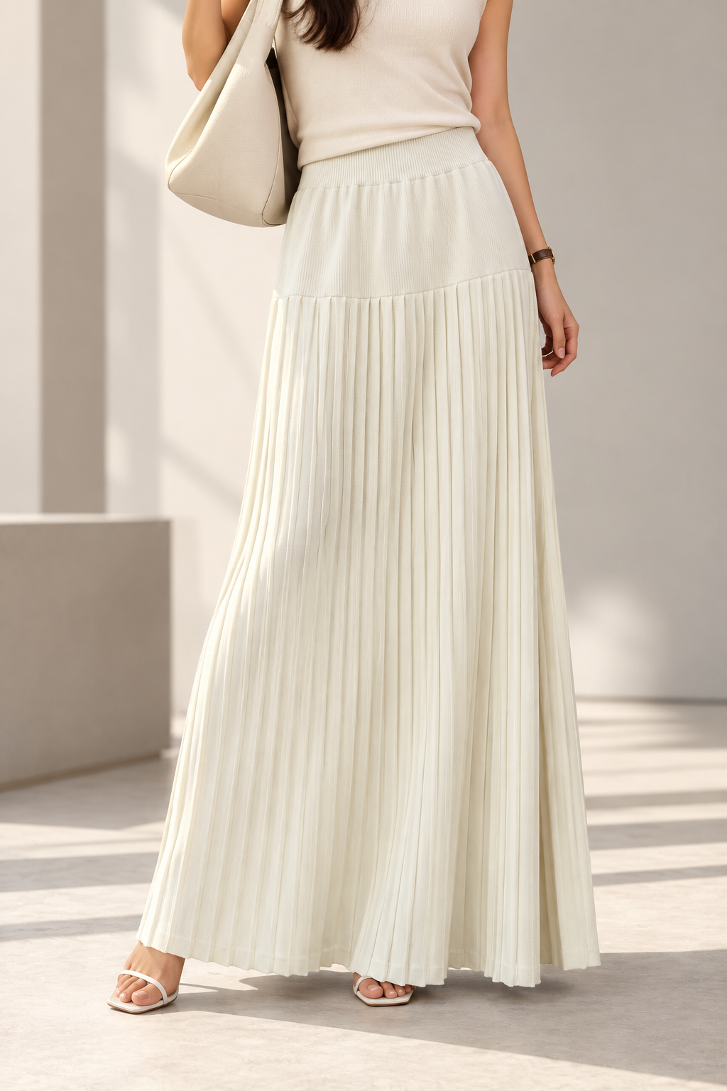 3755 Madora Ribbed Knitted Maxi Skirt (UW 33-48cm; H 50-70cm; L 84cm)