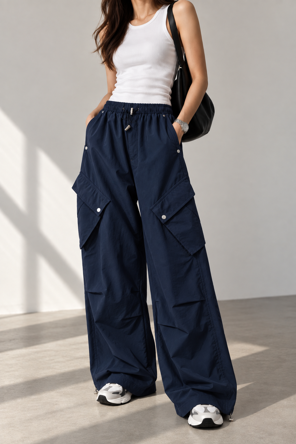 3566 Caleb Elastic Waist Cargo Pants (UW 35-45cm; H 54-56cm; L 100cm)
