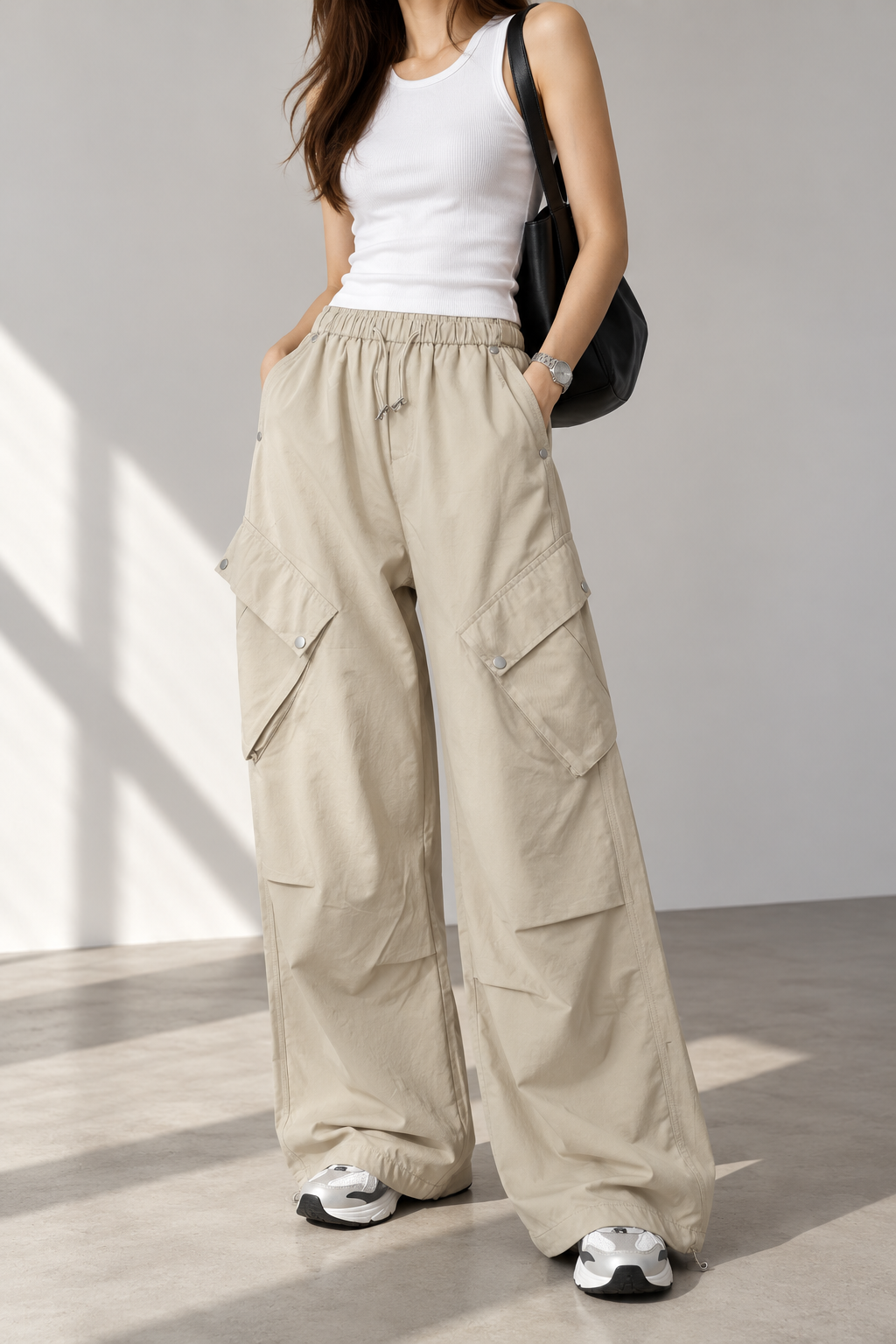 3566 Caleb Elastic Waist Cargo Pants (UW 35-45cm; H 54-56cm; L 100cm)