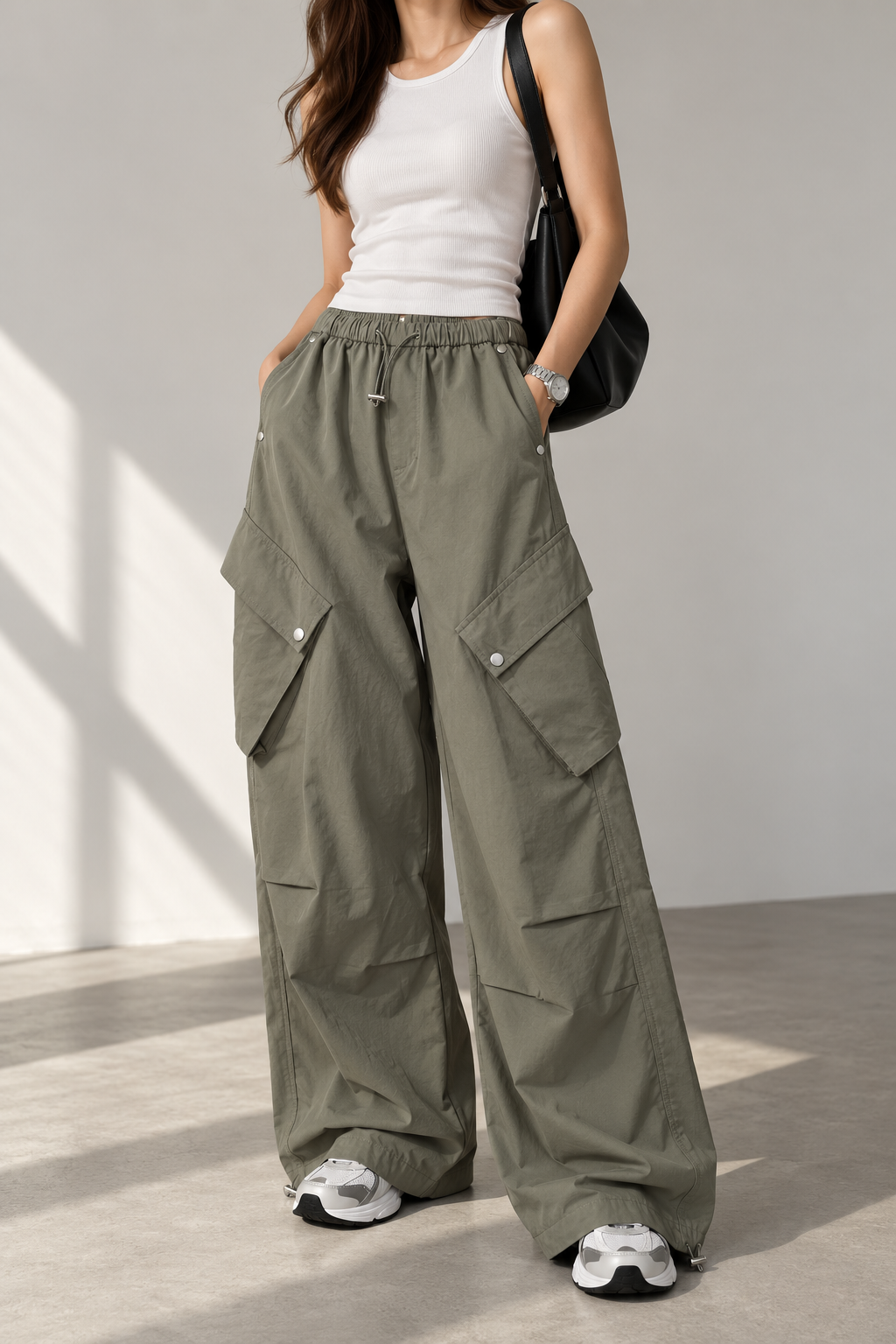 3566 Caleb Elastic Waist Cargo Pants (UW 35-45cm; H 54-56cm; L 100cm)