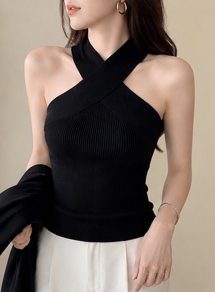 GZ July Stream #susan: (PO) M6605 Ribbed Knit Cross Halter Tank Top