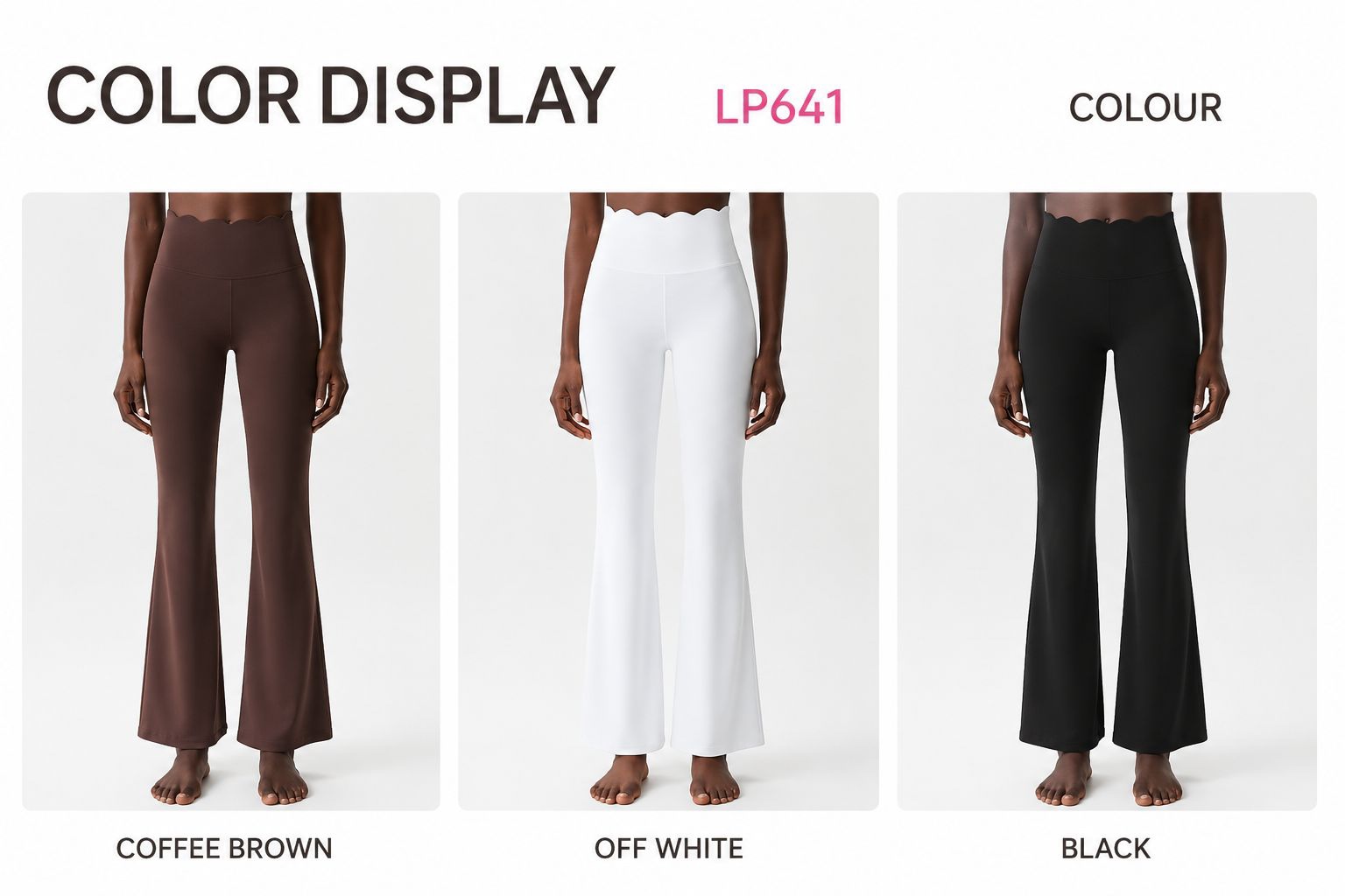 GZ May Stream #13: (PO) LP641 Scallop Frills Bootcut Leggings (M Size: UW 30-38cm; H 37-47cm; L 102cm, L Size: UW 32-40cm; H 39-49cm; L 102cm, XL Size: UW 34-42cm; H 41-51cm; L 102cm)