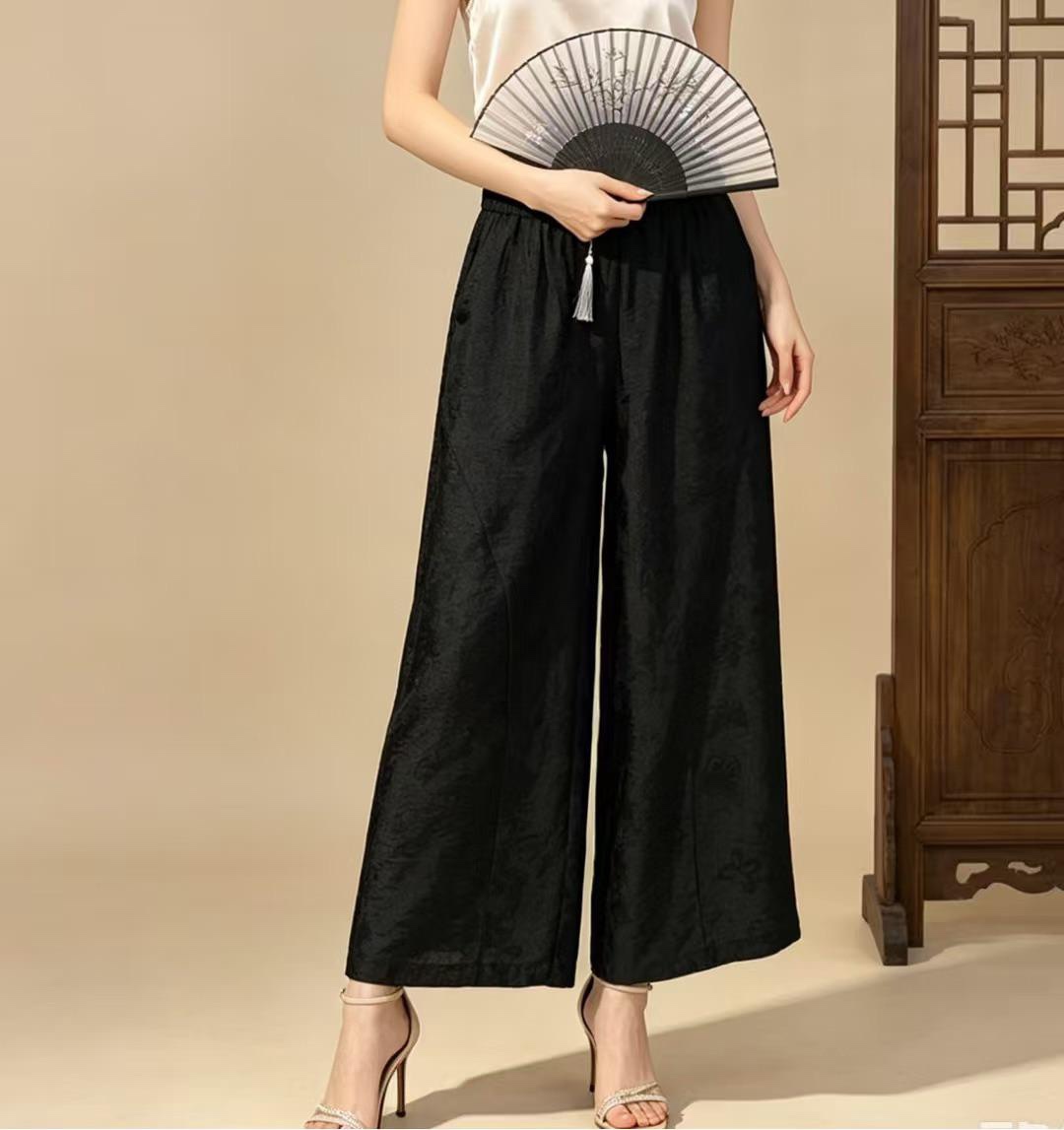 HZ May Stream #6: (PO) A3085 Butterfly Subtle Print Barrel Pants (XL: UW 33-43cm; H 54cm; L 83cm, 2XL: UW 35-45cm; H 56cm; L 83cm, 3XL: UW 37-47cm; H 58cm; L 83cm, 4XL: UW 39-49cm; H 60cm; L 83cm)
