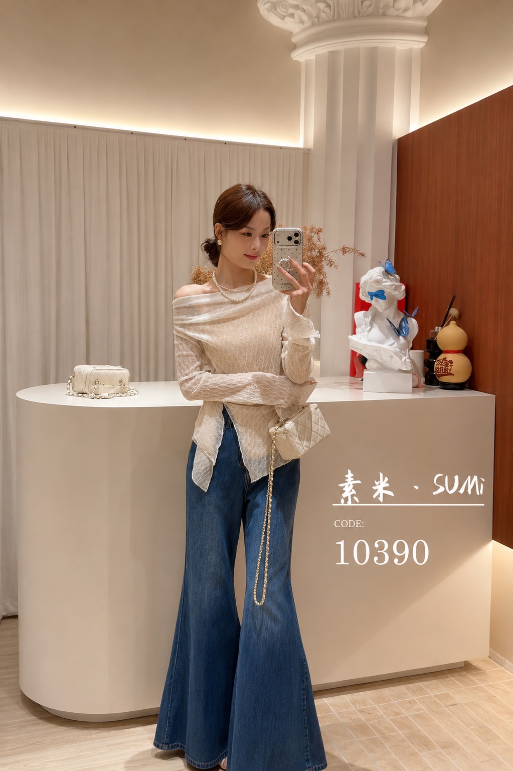 GZ July Stream #3: (PO) 10390 Cowl Neck Lace Top (B44-52cm; L71cm)
