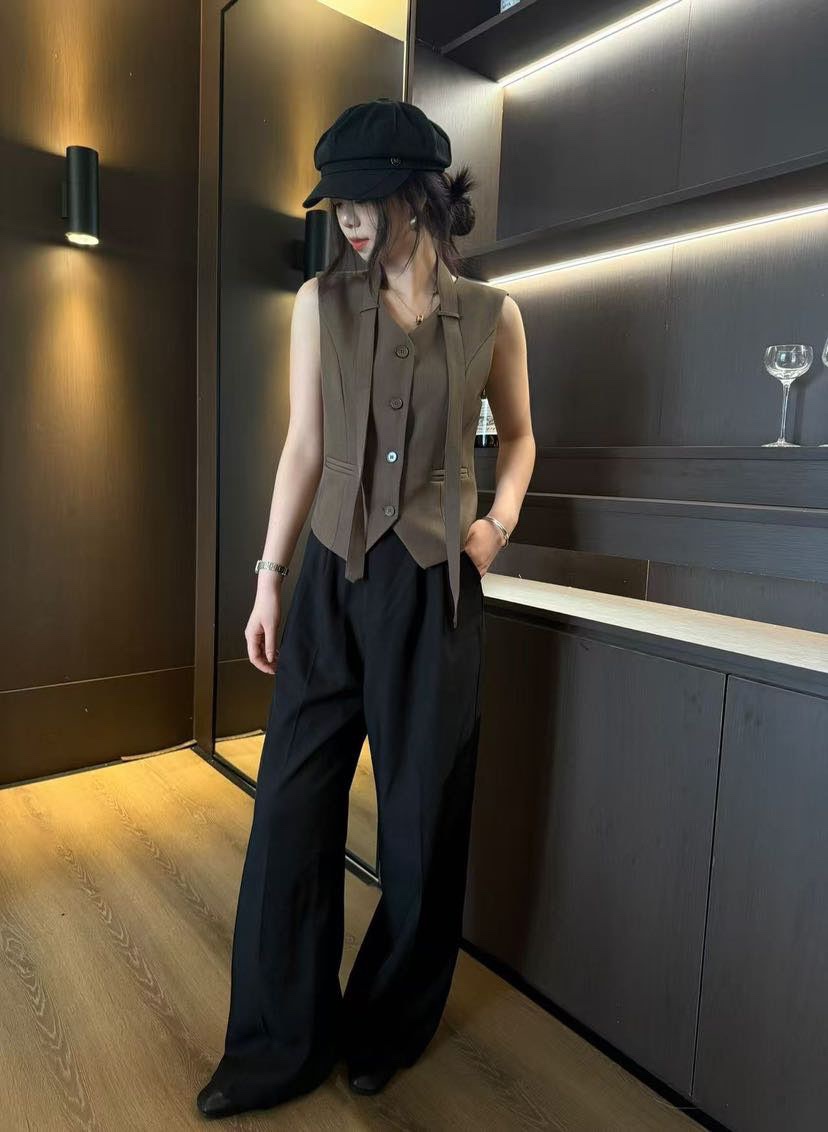 GZ May Stream #SUSAN: (PO) 2880 Sleeveless Tailored Vest w Slim Structured Fit & Classic Lapel Collar