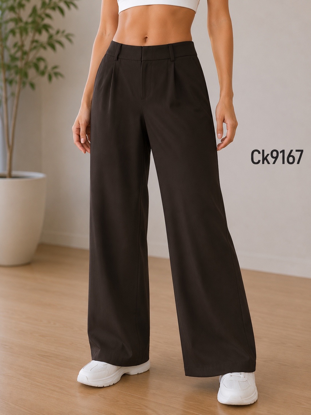 GZ July Stream #99: (PO) CK9167 Tailored Motion Wide Leg Pants (M Size: UW 35-40cm; H 60-72cm; L 101cm, L Size: UW 37-42cm; H 62-74cm; L 102cm)