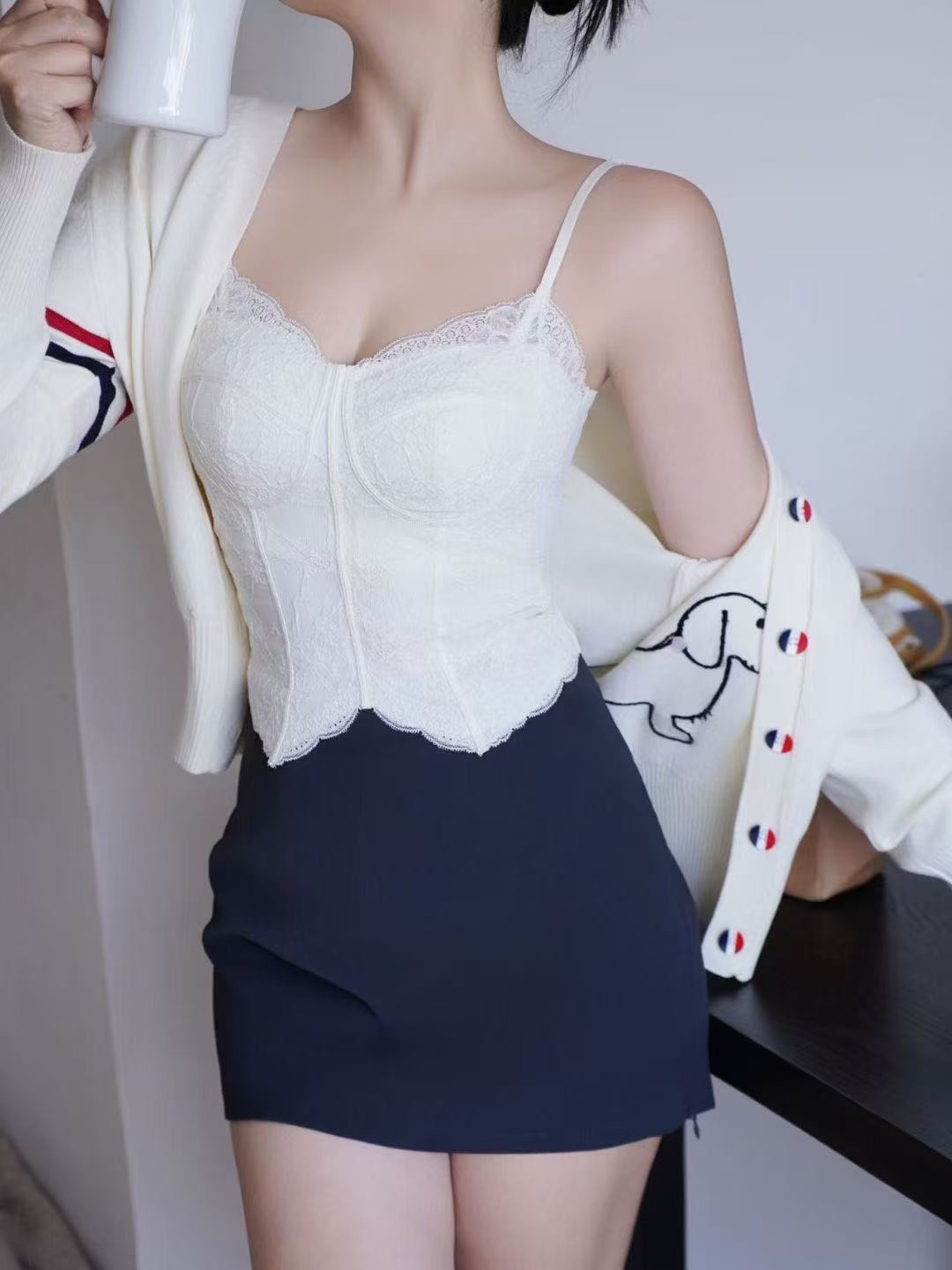 HZ Mar Stream #1: (PO) 2602 High Support Lace Corset Padded Top (MSize: B:32-43cm, L42cm, LSize B:35-46cm, L43cm, XLSize B:38-52cm, L44cm, 2XLSize:41-53cm, L45cm)