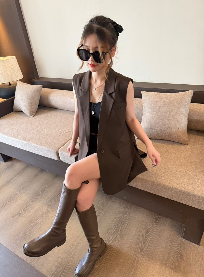 GZ May Stream #SUSAN: (PO) 2866 Sleeveless Vest w Classic Notch Lapel Collar