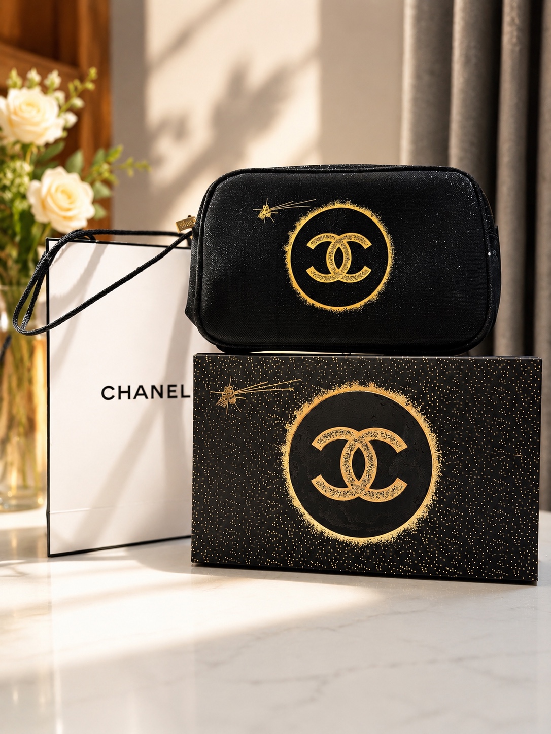 GZ May Stream #8: (PO) BE11 Chanel 22 Shining Black Gold Makeup Bag