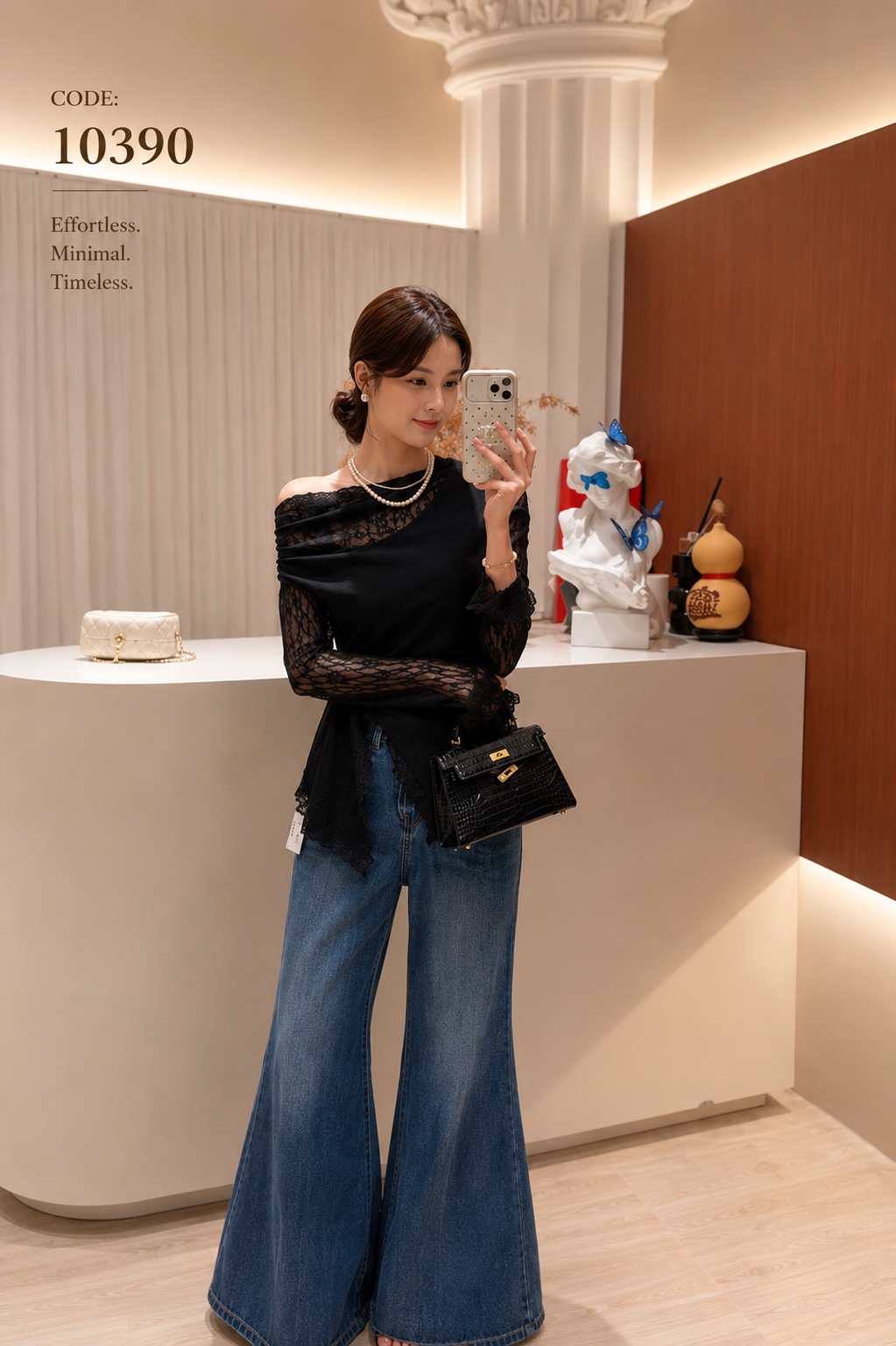 GZ July Stream #3: (PO) 10390 Cowl Neck Lace Top (B44-52cm; L71cm)