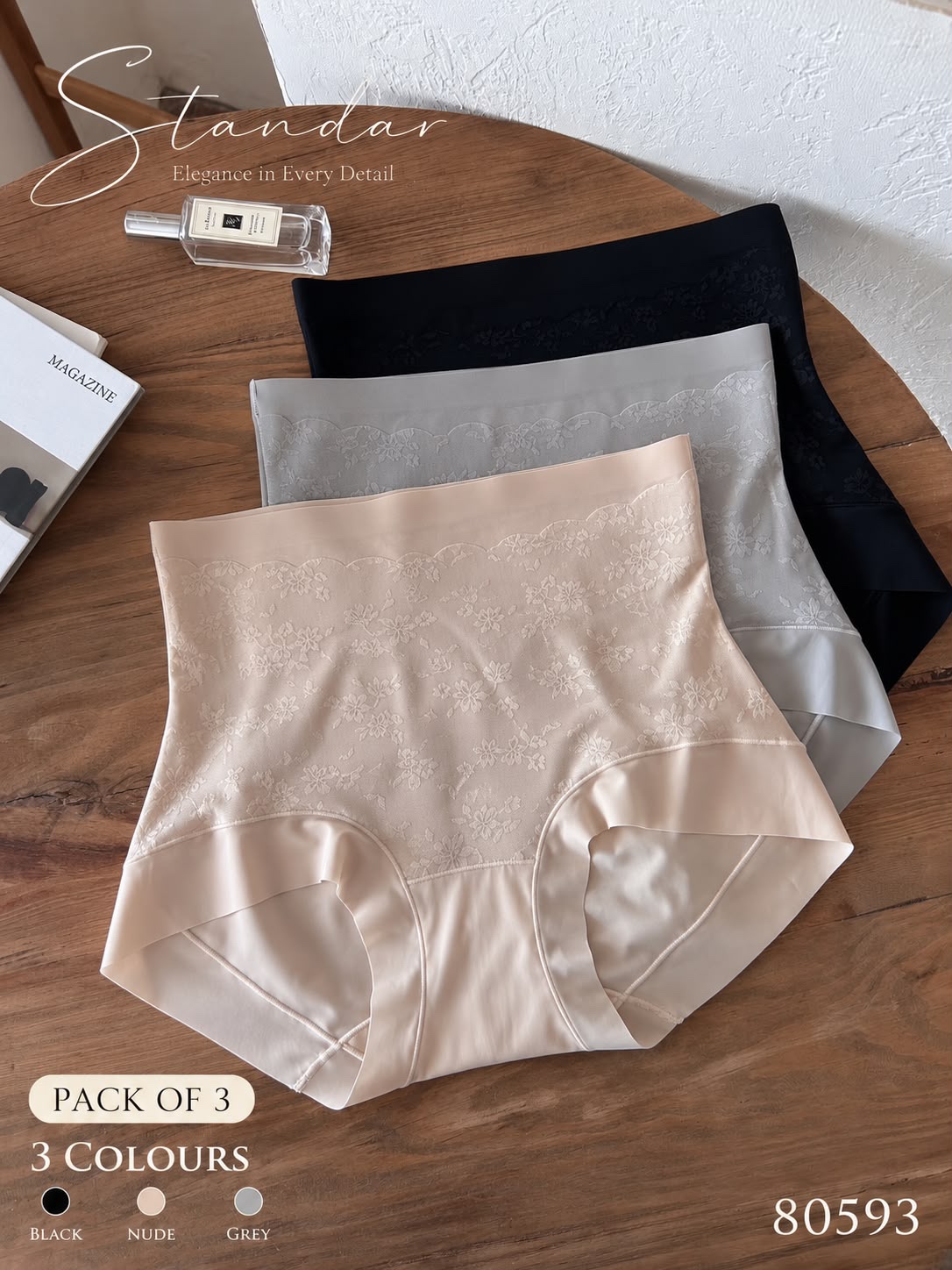 HZ July Stream #6: (PO) 50593 High Waist Shapewear Panties (Box of 3) (L Size: UW 29-37cm; H 32-46cm, XL Size: UW 30-43cm; H 33-48cm, 2XL Size: UW 32-45cm; H 34-50cm)