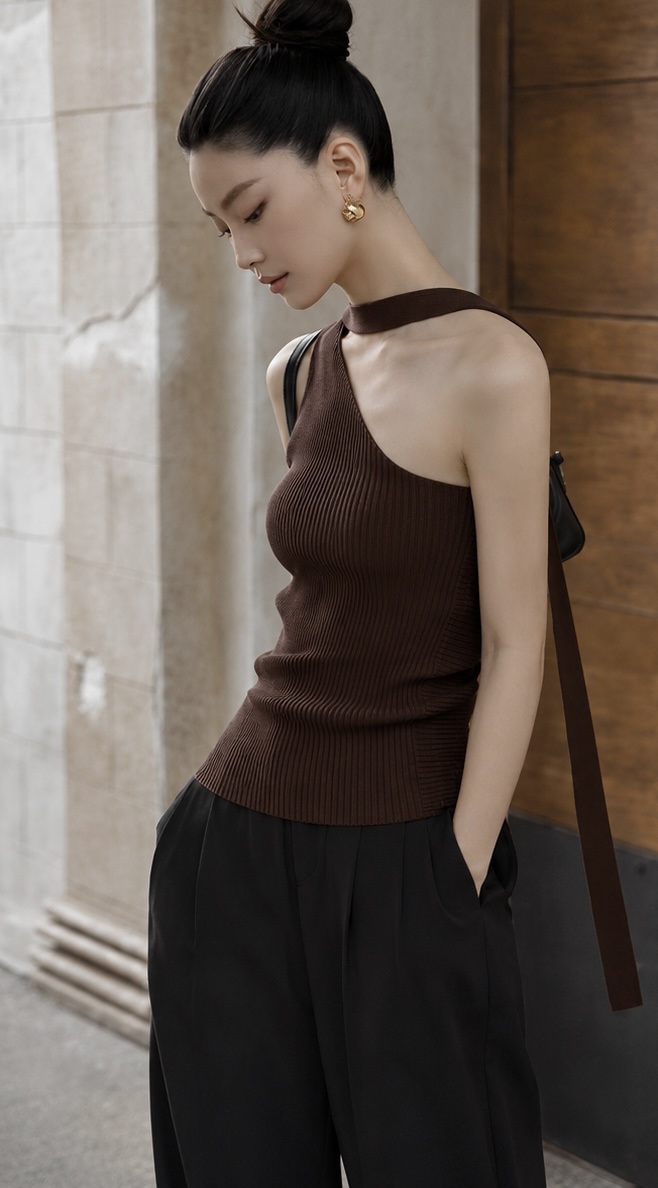 GZ July Stream #susan: (PO) M6603 Asymmetrical One-Shoulder Ribbed Knit Top