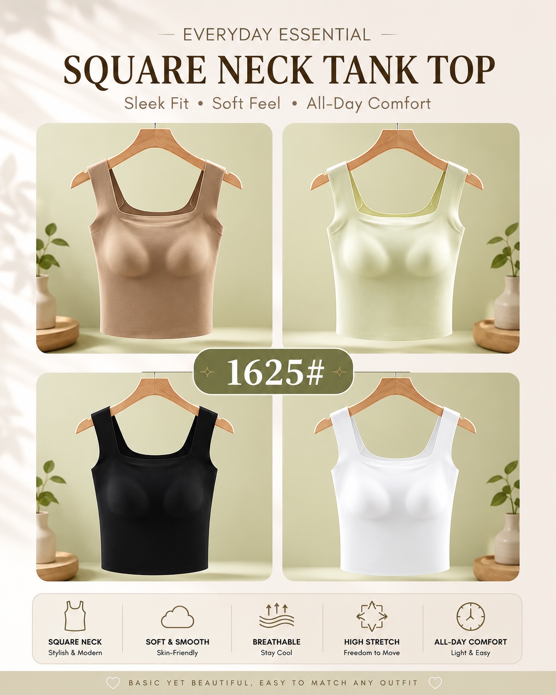 GZ July Stream #20: (PO) 1625 Contour Square Tank Padded Top (M Size: B 33-38cm; L 37cm, L Size: B 35-40cm; L 38cm, XL Size: B 37-42cm; L 39cm, 2XL Size: B 39-44cm; L 40cm, 3XL Size: B 41-46cm; L 41cm, 4XL Size: B 43-48cm; L 42cm)