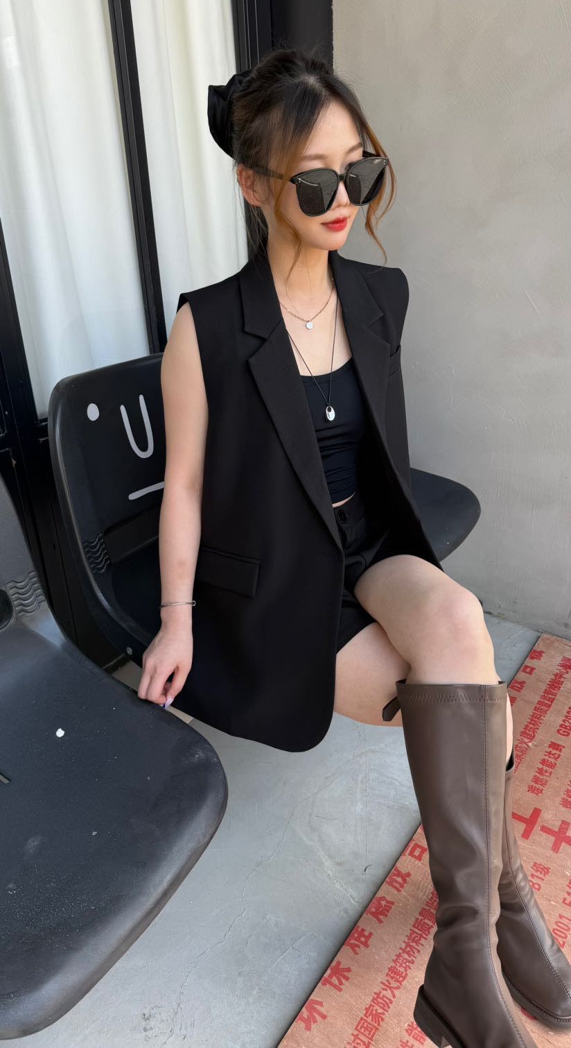 GZ May Stream #SUSAN: (PO) 2866 Sleeveless Vest w Classic Notch Lapel Collar