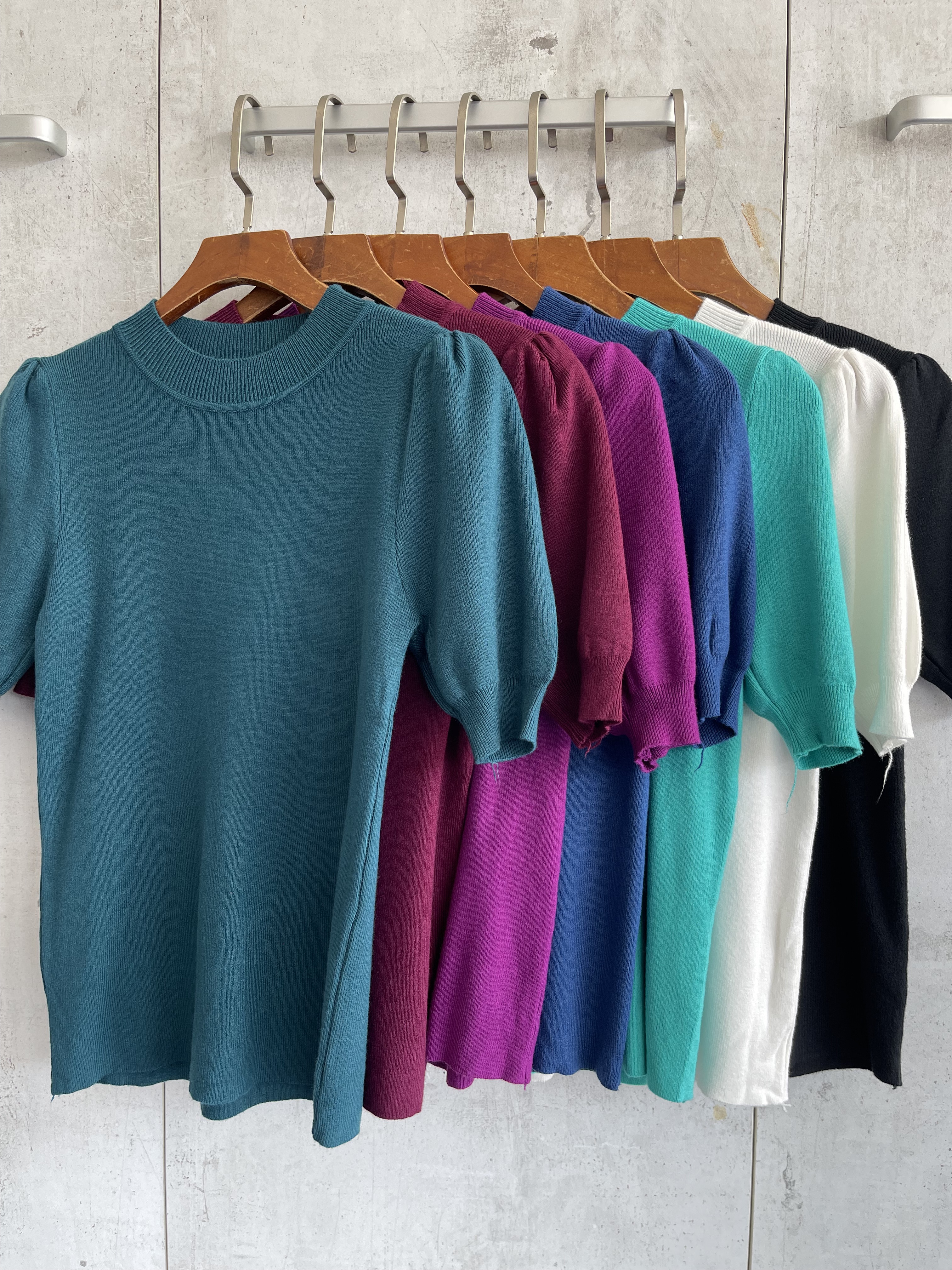 2283 Belle Basic Knit Top W Puffy Sleeve (B 37-50cm; L 50cm)