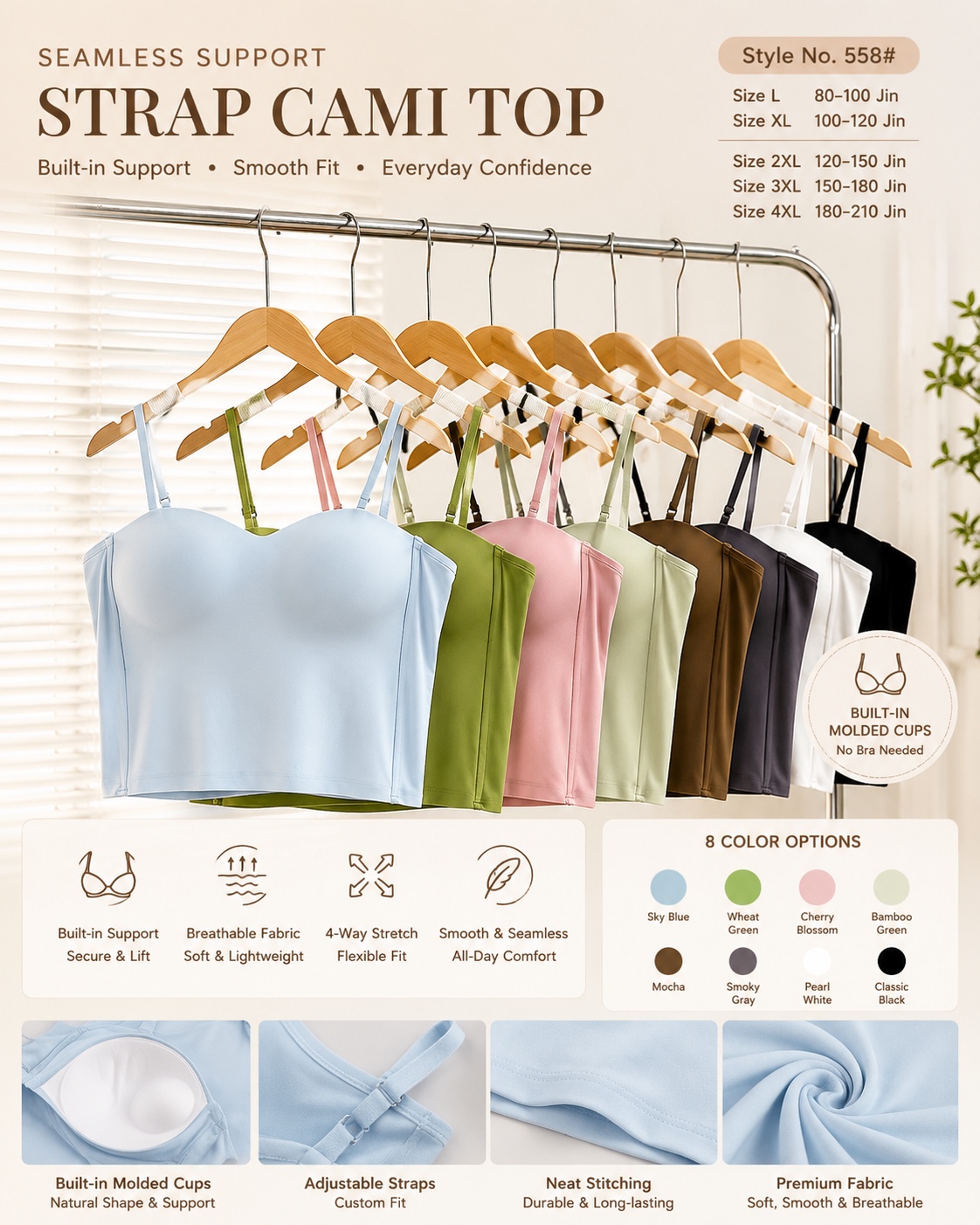 GZ July Stream #20: (PO) 558 Bare Lift Top (L Size: B 34-39cm; L 25cm, XL Size: B 36-41cm; L 26cm, 2XL Size: B 38-43cm; L 27cm, 3XL Size: B 40-45cm; L 28cm, 4XL Size: B 42-47cm; L 29cm)  Any 3 10%