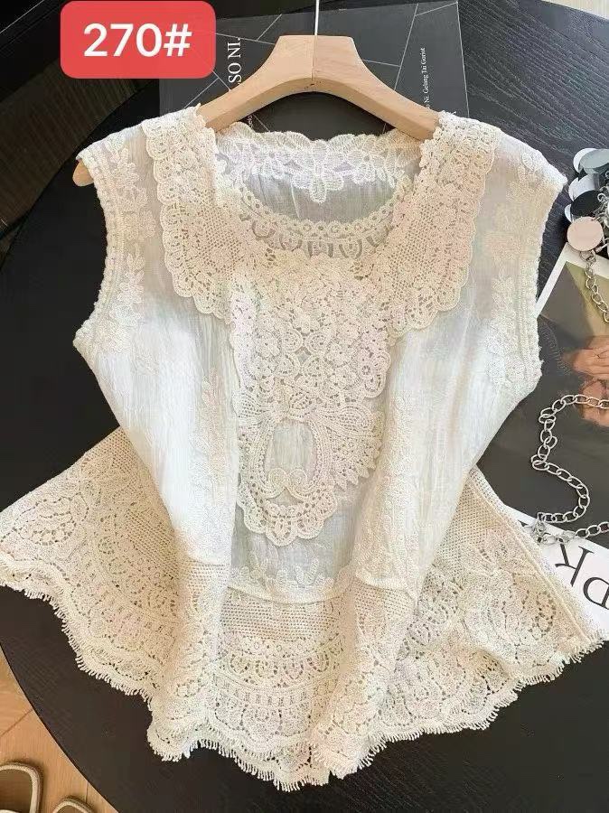 GZ July Stream #5: (PO) 270 Ivory Bloom Lace Top (B55cm; L45cm)