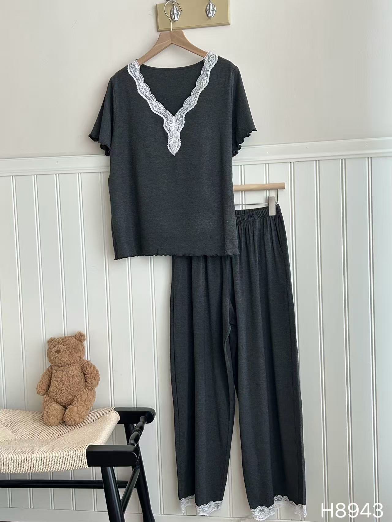 HZ July Stream #6: (PO) 8943 Cotton Premium Sleep Wear Set (Top: B 48-64cm; L 54cm, Bottom: UW 30-57cm; H up to 60cm; L 94cm)