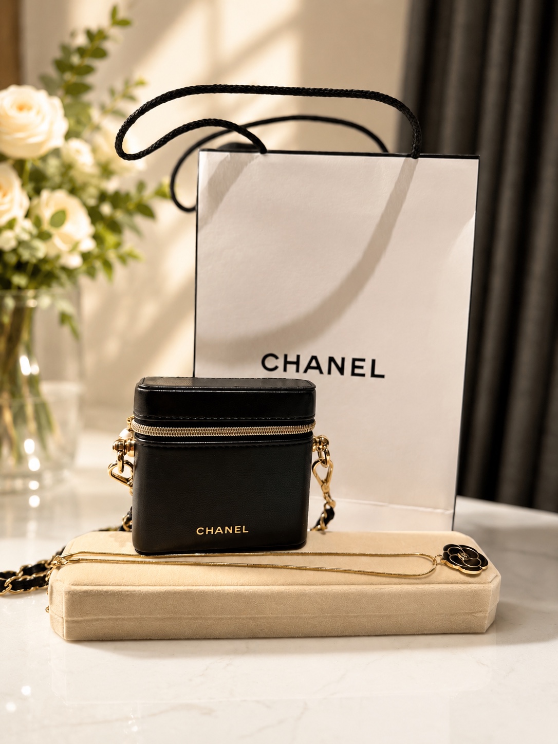 GZ May Stream #8: (PO) BE7 Chanel Beauty LE Lipstick Pouch & 3D Camellia DIY Necklace