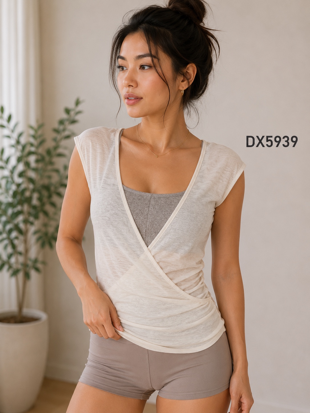 GZ July Stream #99: (PO) DX5939 Serenity Wrap Yoga Top (M Size: B 48-58cm; L 64cm, L Size: B 50-60cm; L 65cm, XL Size: B 52-62cm; L 66cm)