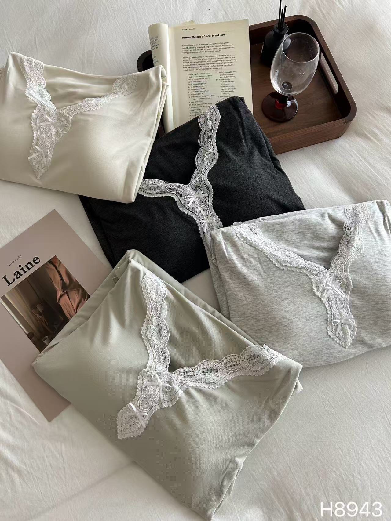 HZ July Stream #6: (PO) 8943 Cotton Premium Sleep Wear Set (Top: B 48-64cm; L 54cm, Bottom: UW 30-57cm; H up to 60cm; L 94cm)