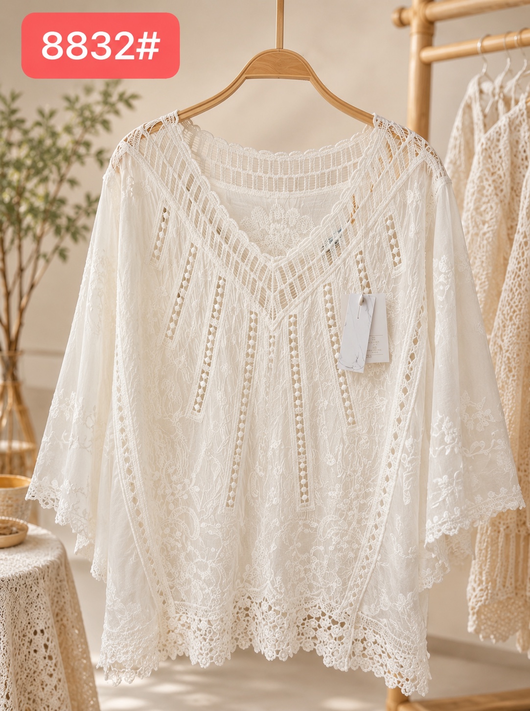 GZ July Stream #5: (PO) 8832 Santorini Embroidered Top (B60cm; L55cm)