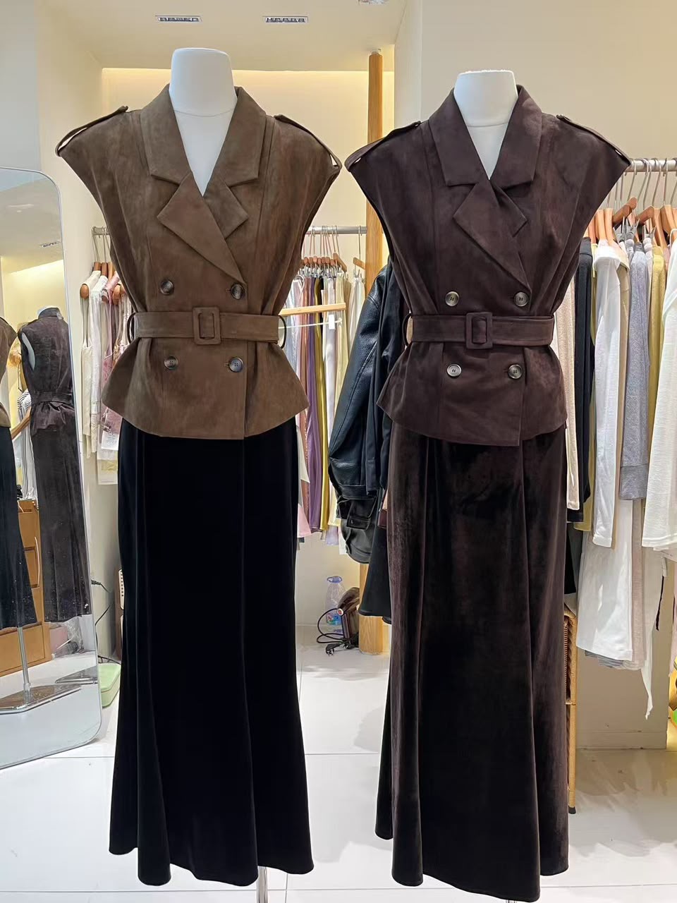 GZ July Stream #3: (PO) 9251 Cropped Waistcoat with Belt (M Size: B47cm; L55cm, L Size: B49cm; L57cm)