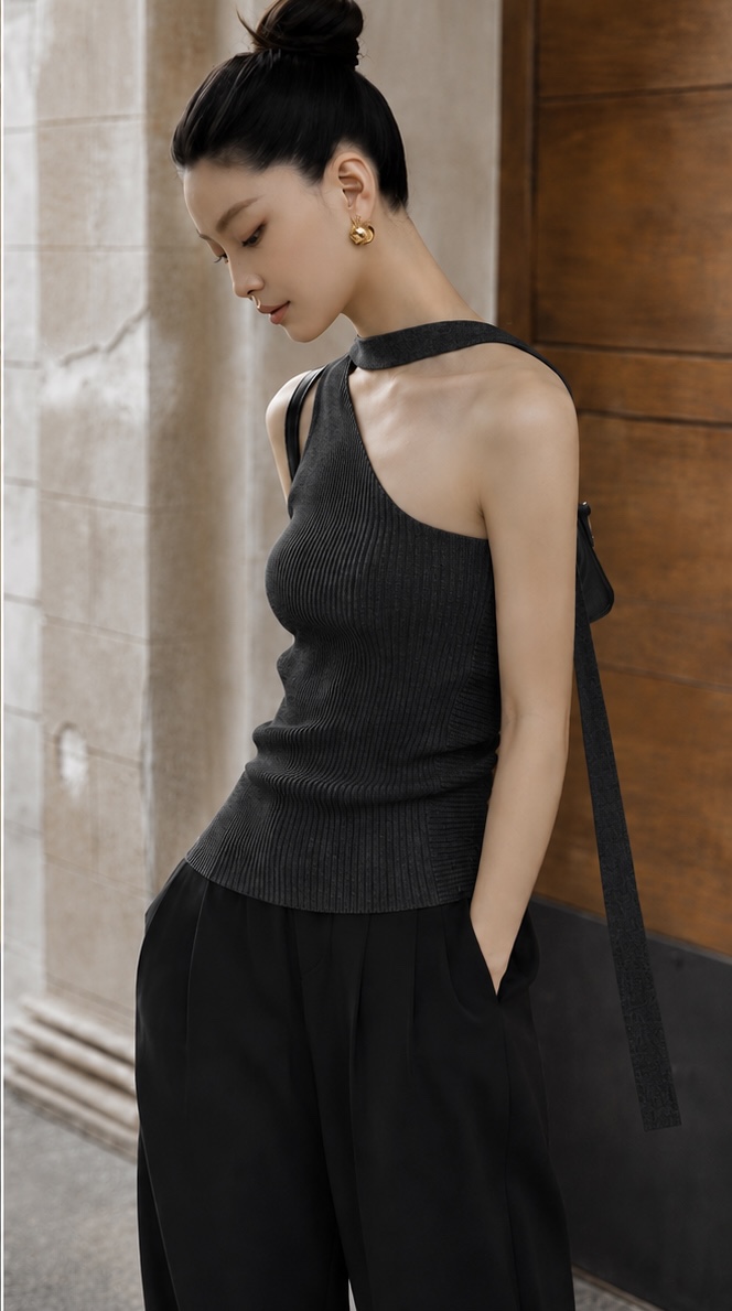 GZ July Stream #susan: (PO) M6603 Asymmetrical One-Shoulder Ribbed Knit Top