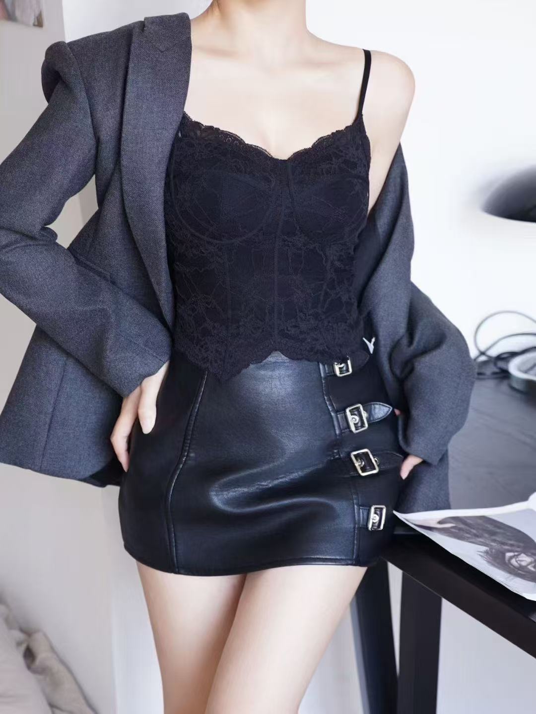 HZ Mar Stream #1: (PO) 2602 High Support Lace Corset Padded Top (MSize: B:32-43cm, L42cm, LSize B:35-46cm, L43cm, XLSize B:38-52cm, L44cm, 2XLSize:41-53cm, L45cm)