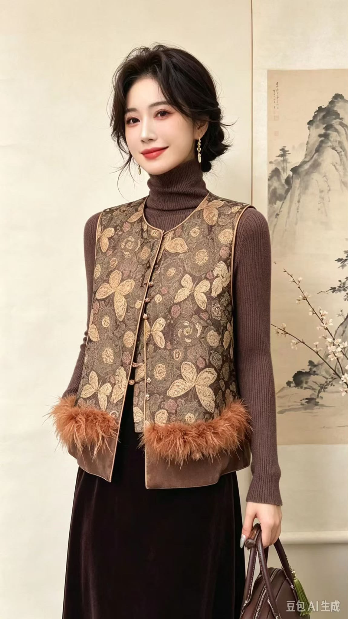 HZ Oct Stream #3: (PO) 6913 Regalia Oriental w Detachable Feather Vest (XL: B49cm,L56cm | 2XL: B51cm,L57cm | 3XL: B53cm,L57cm | 4XL: B55cm, L58cm)