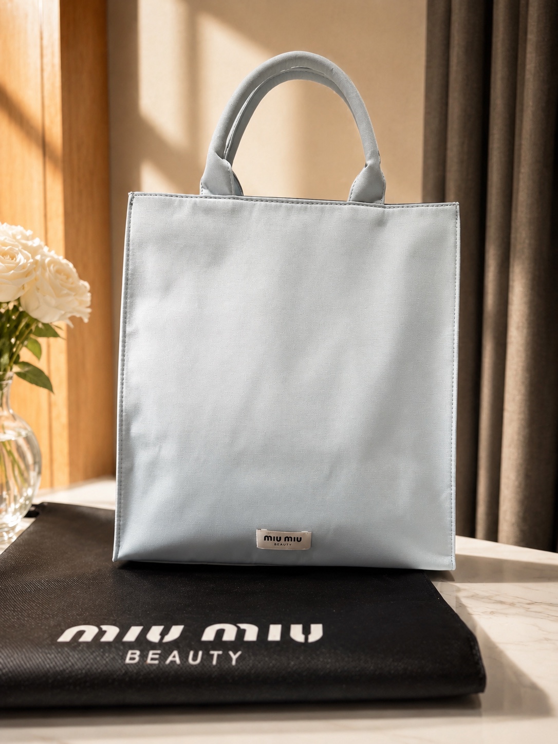 GZ May Stream #8: (PO) BE4 Miu Miu Beauty Baby Blue Tote Bag (Size: 33cm x 30cm x 7.5cm)