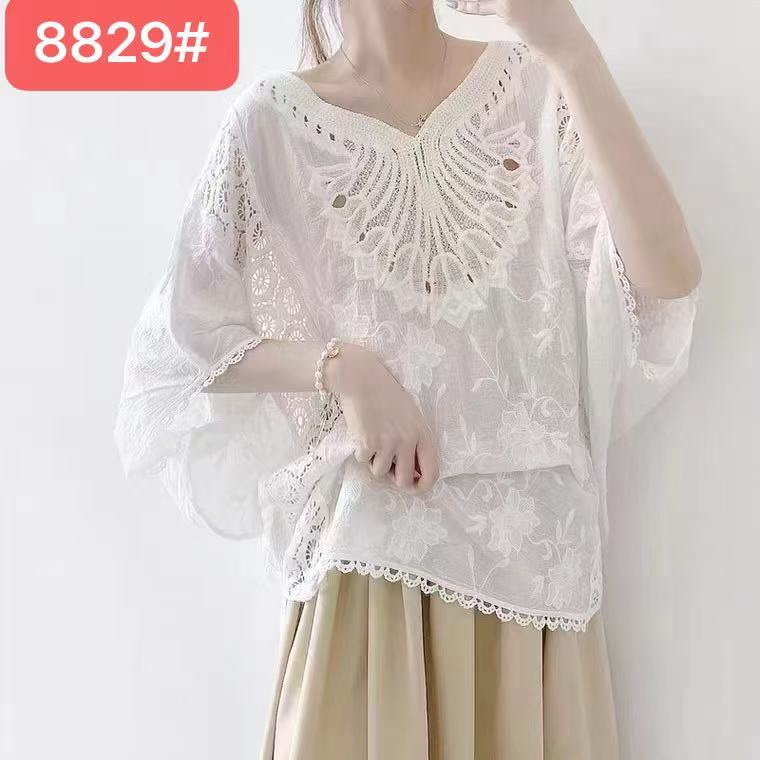 GZ July Stream #5: (PO) 8829 Seraphina Embroidered Blouse (B54cm; L62cm)