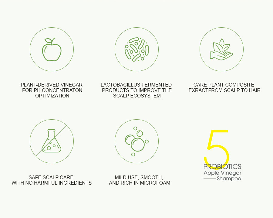 ALLMASIL: 5 Probiotic Apple Vinegar Shampoo