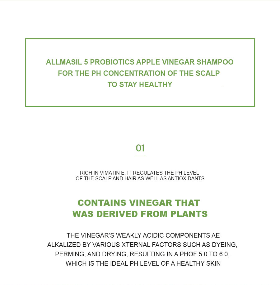 ALLMASIL: 5 Probiotic Apple Vinegar Shampoo