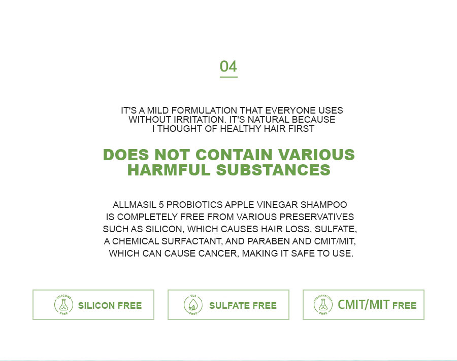 ALLMASIL: 5 Probiotic Apple Vinegar Shampoo